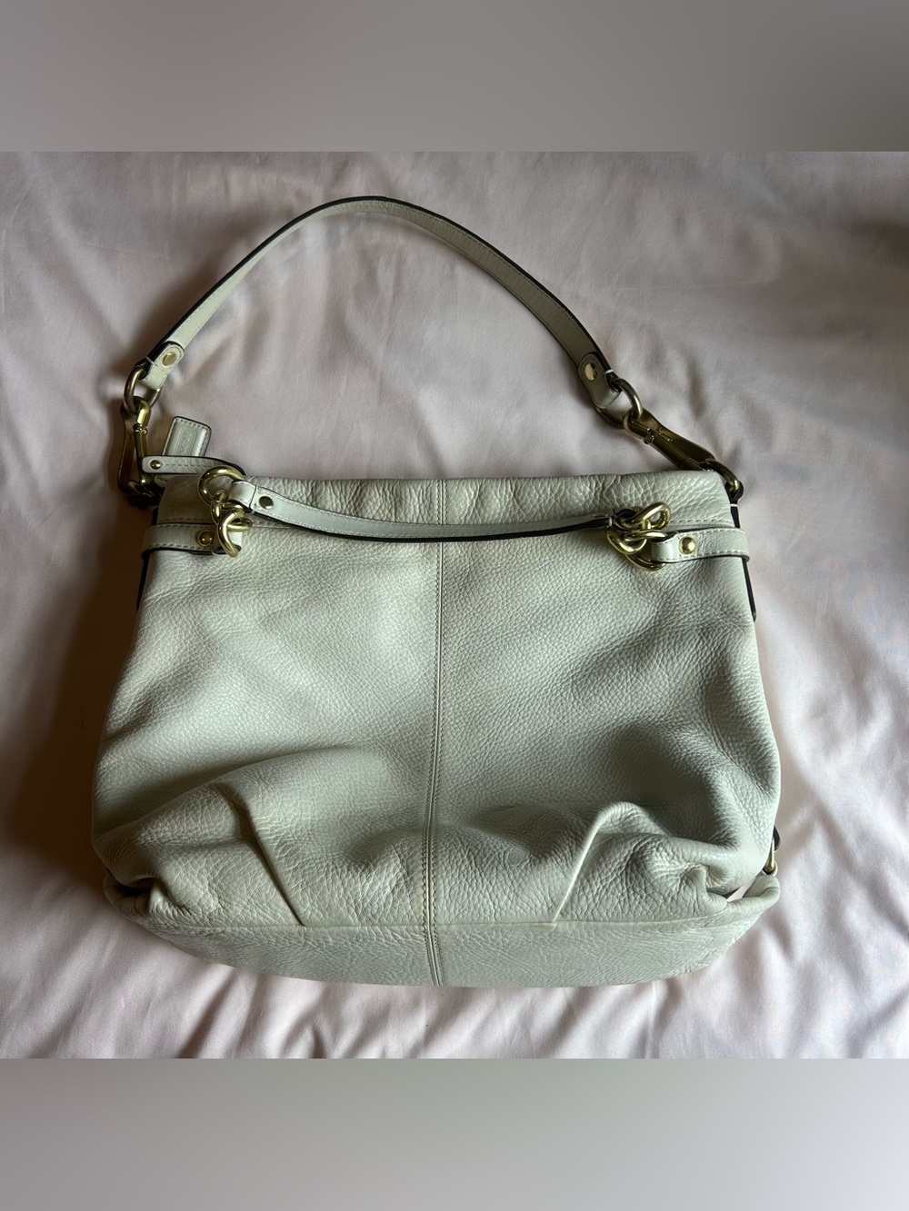 Coach Brooke Hobo Handbag – Ivory Pebbled Leather